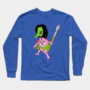 Axolotl Warrior with Apeodile Mask Long Sleeve T-Shirt